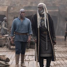 Abubakar Salim as Alyn of Hull Steve Toussaint as Corlys Velaryon in 'House of the Dragon'